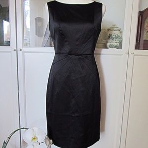 Banana Republic NWT Black Satin Sheath Midi Dress